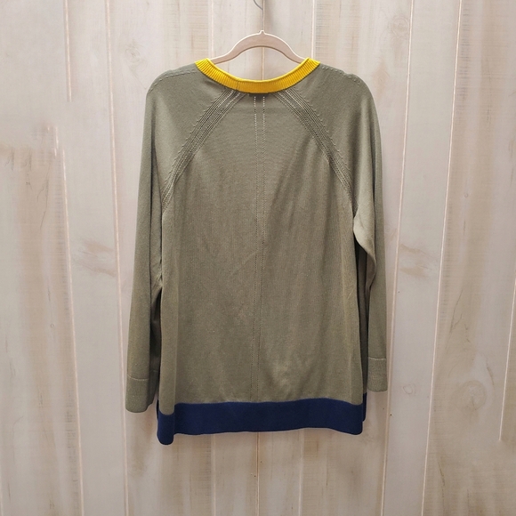 Talbots Grandpa Cardigan Colorblock Button Up Retro 70s - Picture 5 of 13